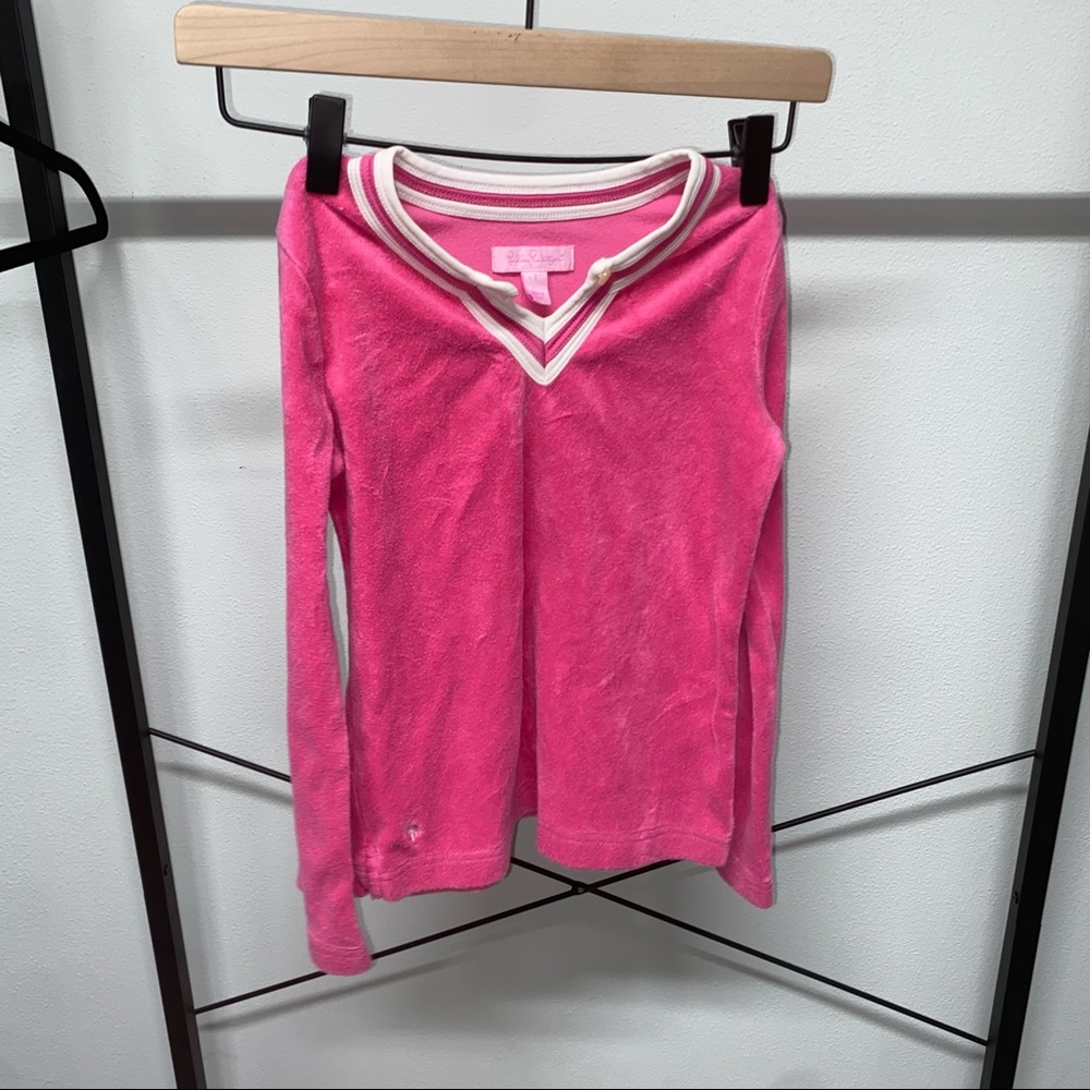 Lilly Pulitzer Girls Terry Cloth Pullover size 7